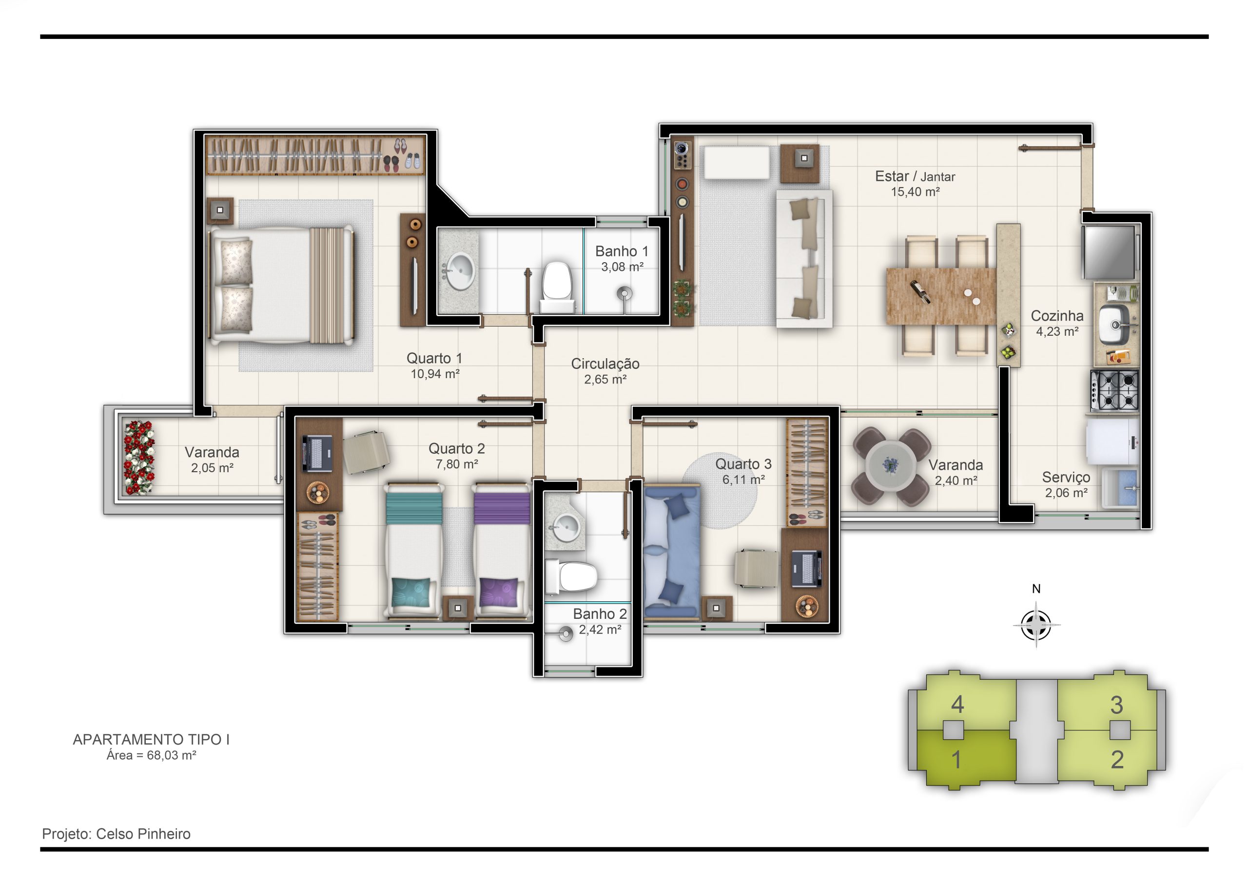 Planta Planta 68m²