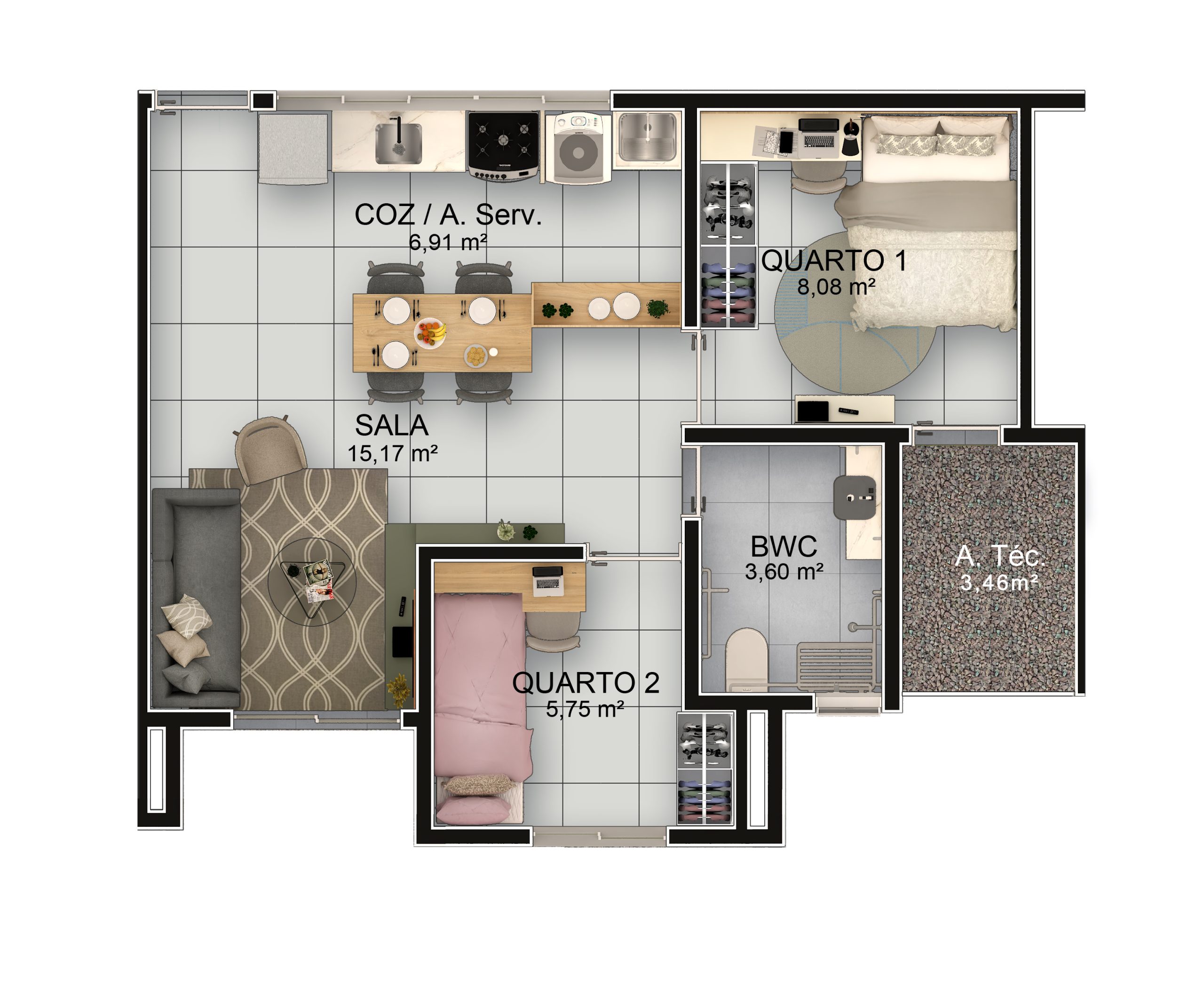 Planta Planta 45m²