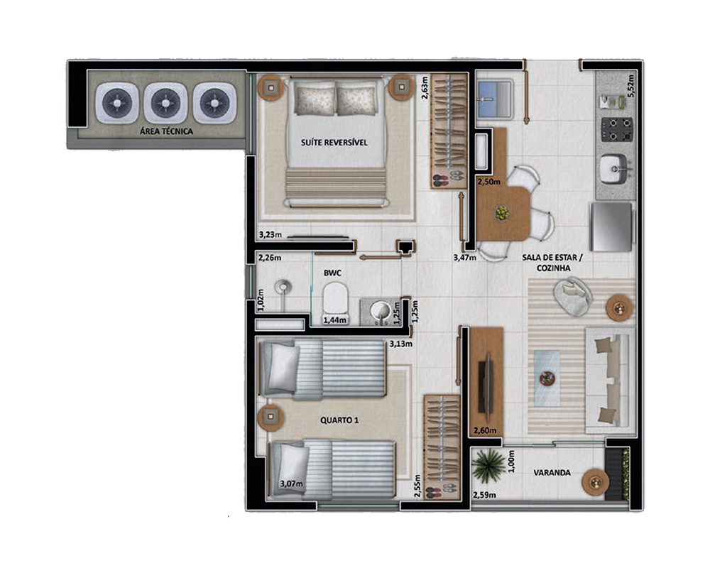 Planta Planta 38m²